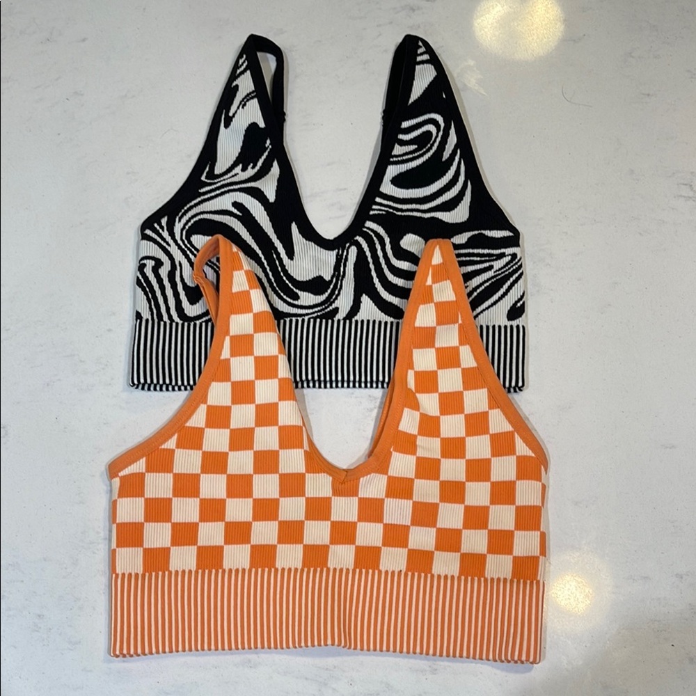 Garage Orange Checkered & Black Swirl Seamless Tank Bundle